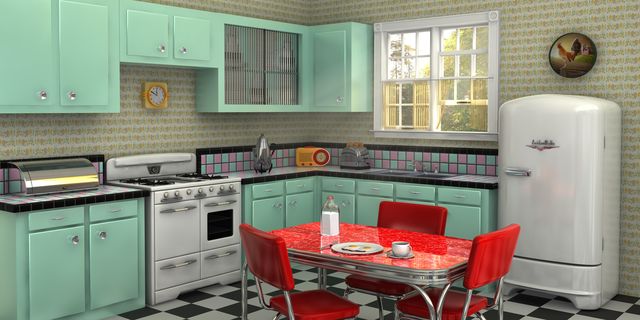 25 Cool Retro Kitchens How To, 1950s Style Kitchen Cabinets