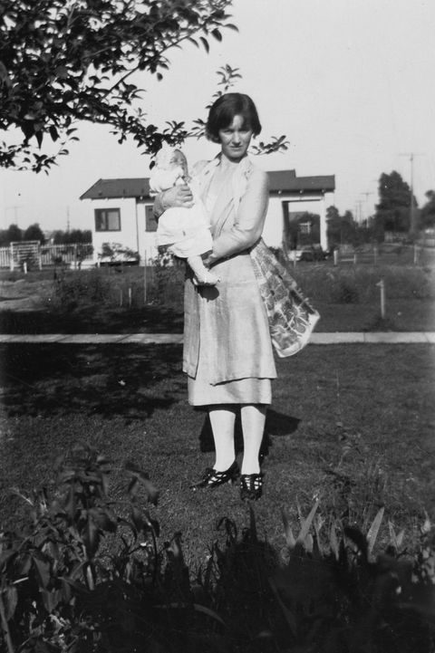 marilyn's mother holding her as a baby