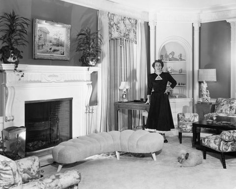 joan crawford admiring her living room