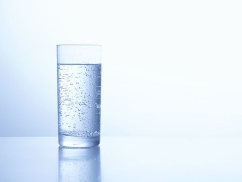glass of carbonated water