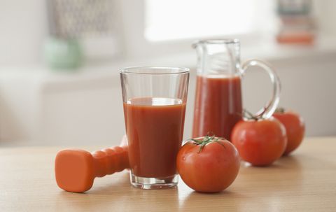 A glass of tomato juice
