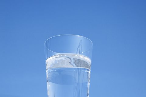 glass of water against sky