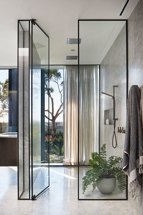 Bathrooms With Glass Shower Enclosures, Shower Curtain Or Glass Enclosure