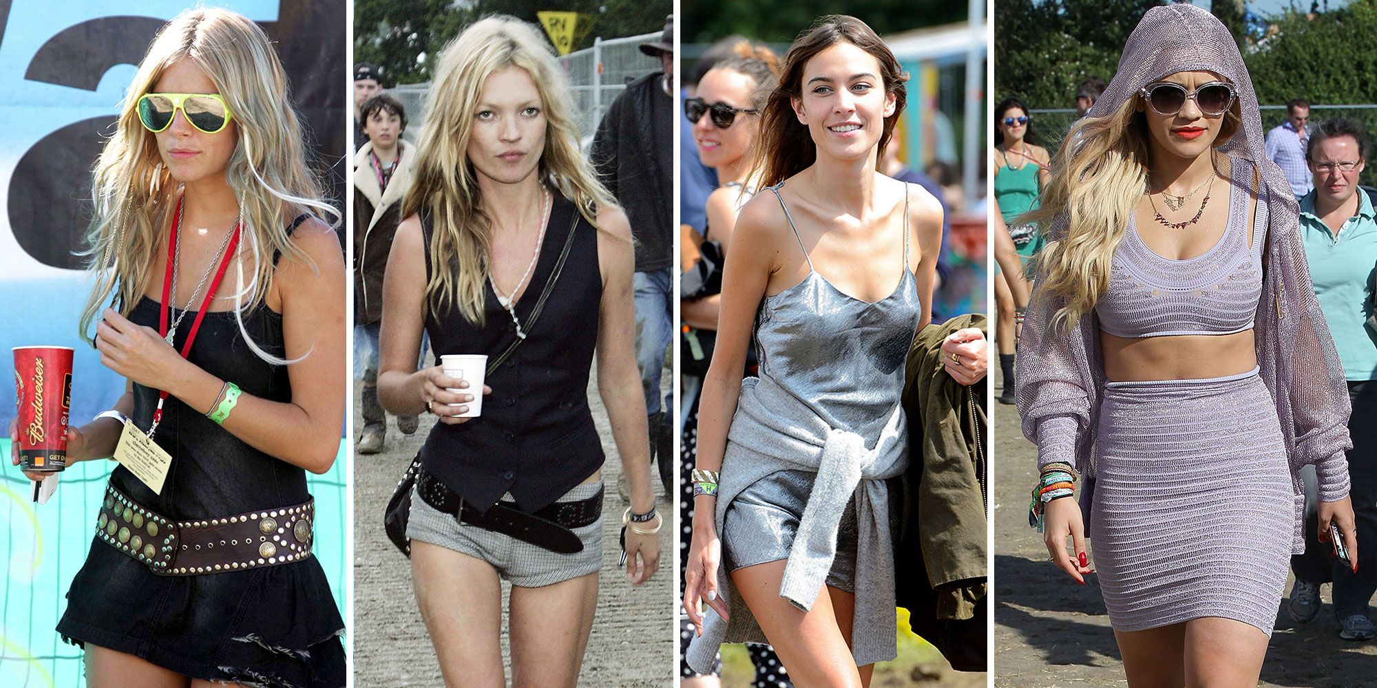 Glastonbury celebrity fashion from 2002 to 2016