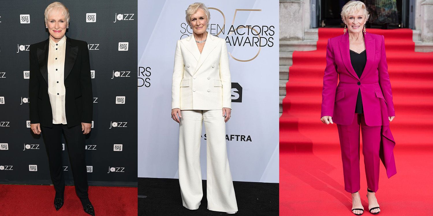 red trouser suit next