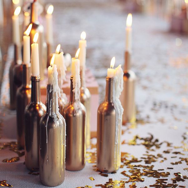 23 Wine Bottle Centerpieces Homemade Centerpiece Ideas - Diy Glamorous Candle Holder Centerpiece