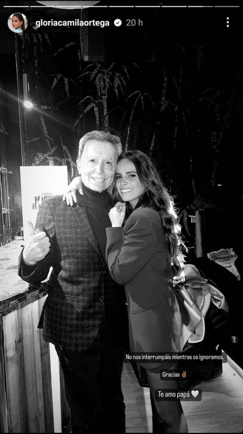 gloria camila ortega apoya a su padre, josé ortega cano, en instagram