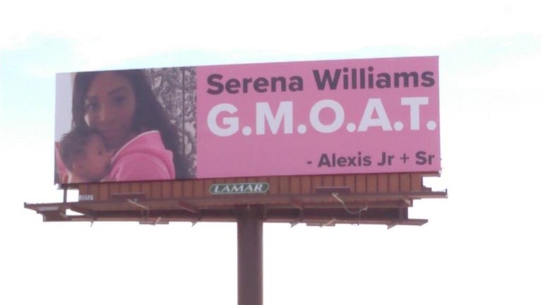 Image result for hese just went up on alongside I-10 into Palm Springs. @olympiaohanian & I wanted to welcome her back to tennis. Designed them myself, with some help from Jr.