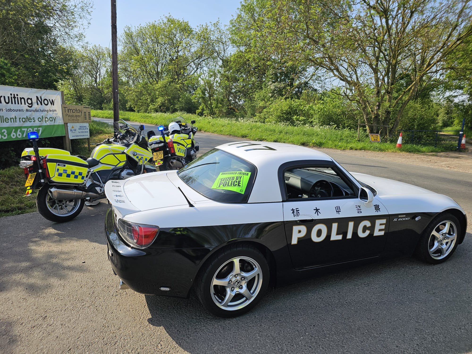 Actual Police Impound Honda S2000 Dressed as Cop Car