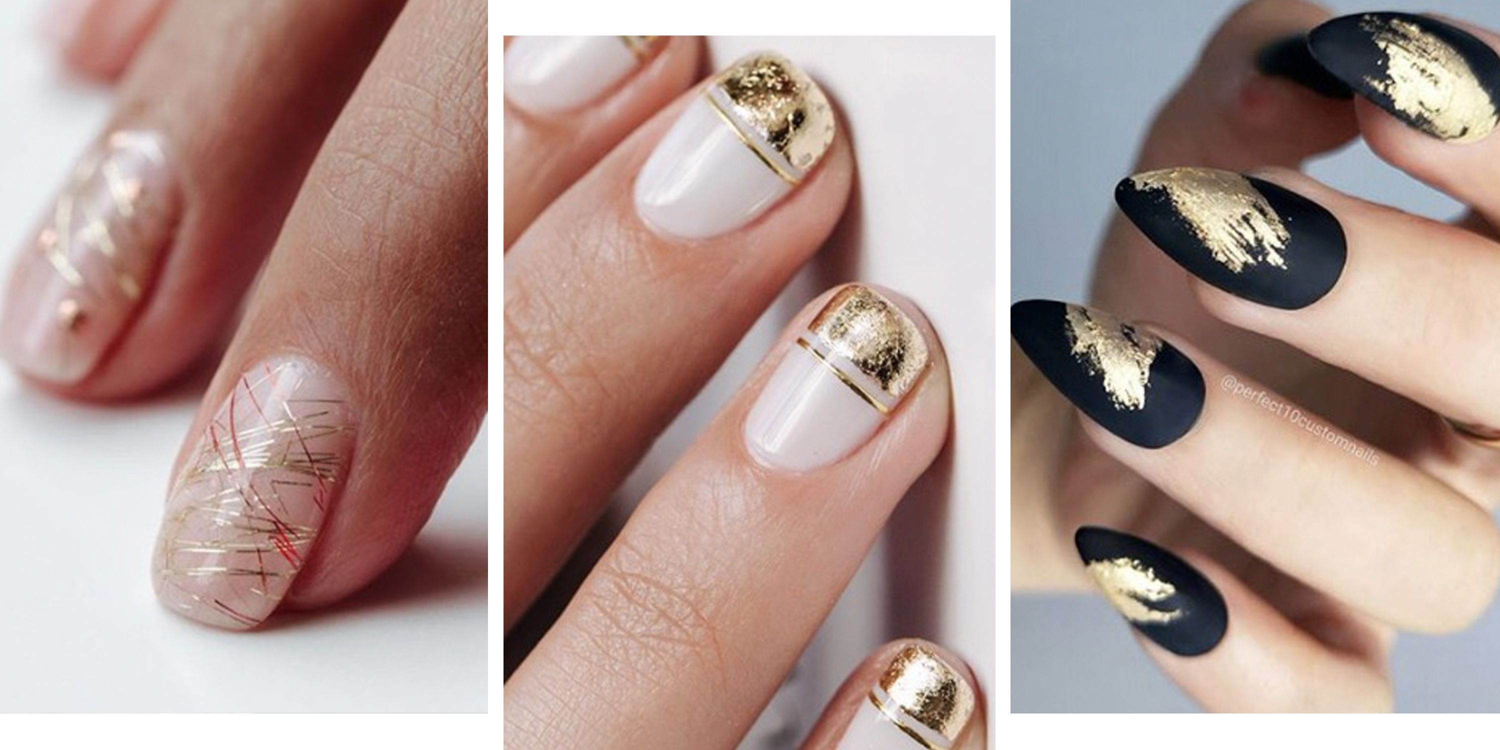 Red Nails With Gold Leaf - I cannot stop staring at my nails ! - art-er
