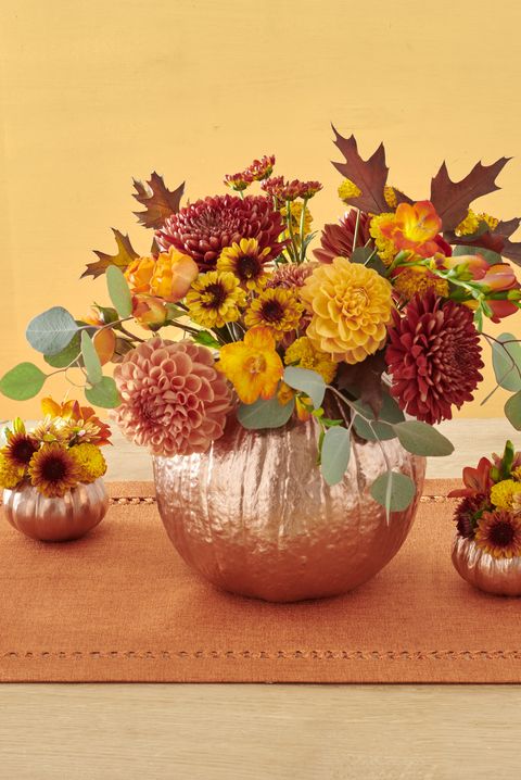 metallic pumpkin vase indoor halloween decorations