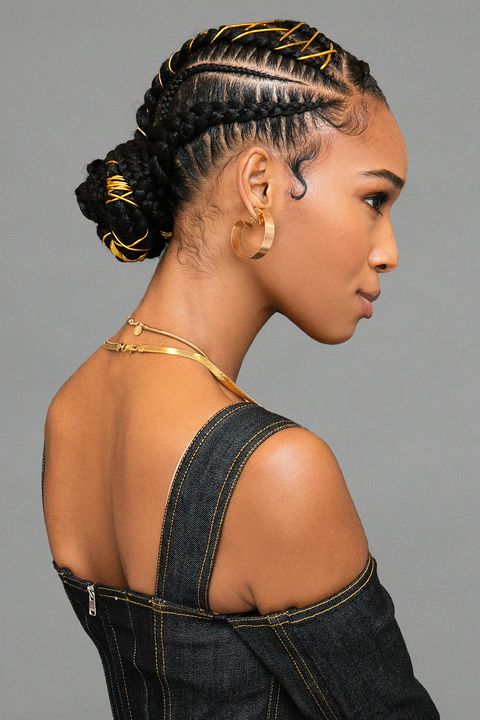 Um This Braided Bun With Gold Stitching Is Definitely The Next Style You Need To Try