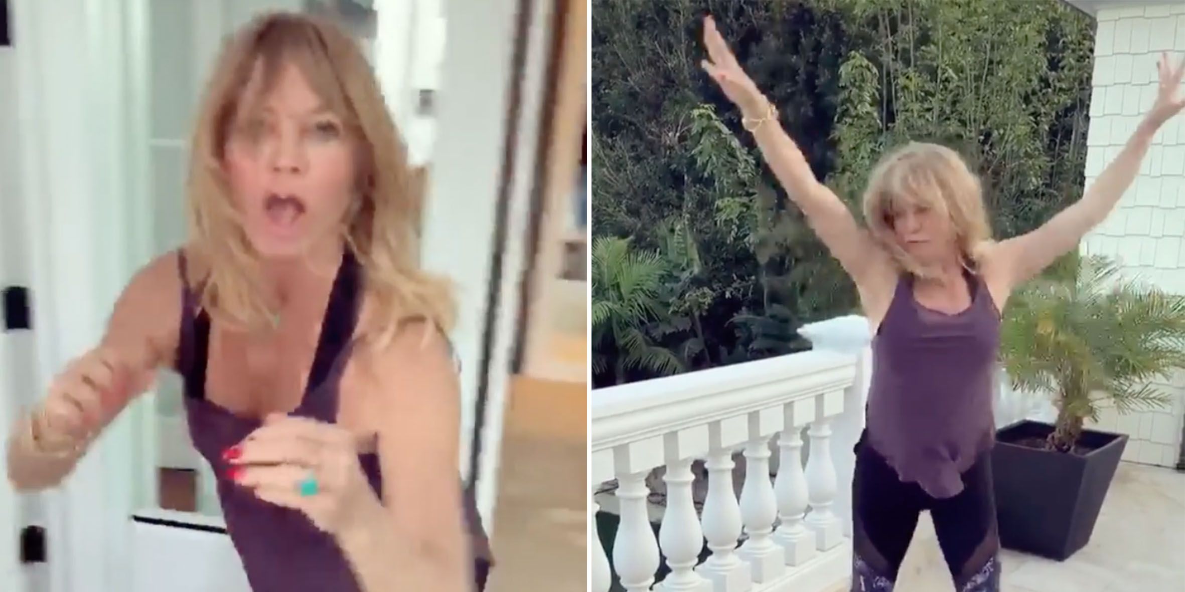 Watch Goldie Hawn Joyfully Shake It To Tones And I S Dance Monkey