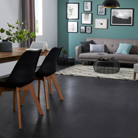 Black Floor Tiles In Living Rooms Is Newest 2020 Flooring Trend
