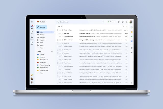laptop with google mail open