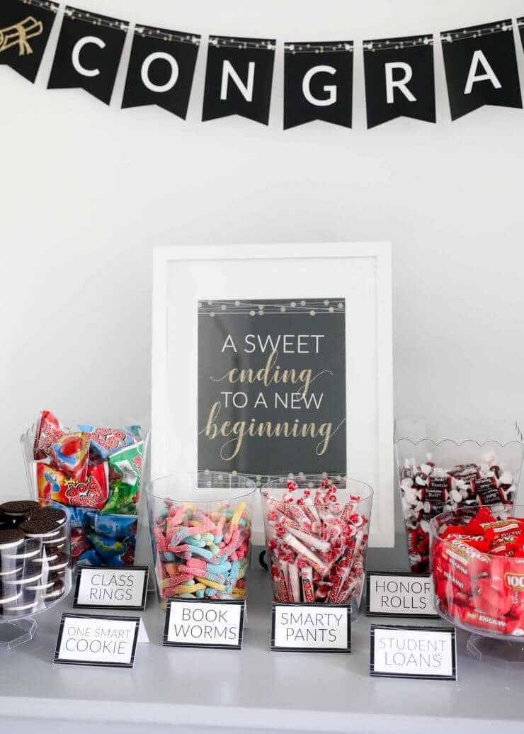 grad party candy bar ideas