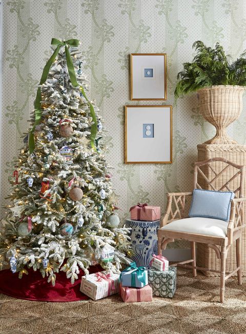 grandmillenial christmas tree  best christmas tree ribbon decorating ideas