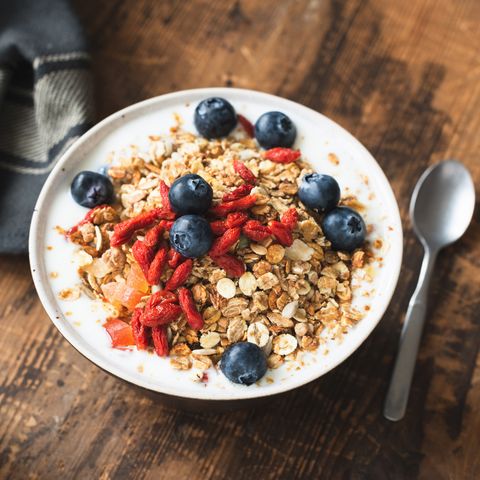 Granola bowl with yogurt, berries