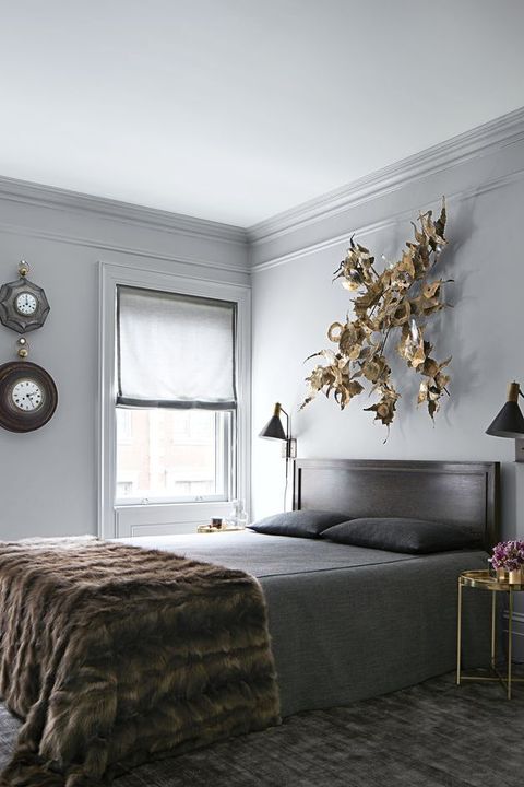 34 Stylish Gray Bedrooms Ideas For, Dark Gray Headboard Bedroom Ideas