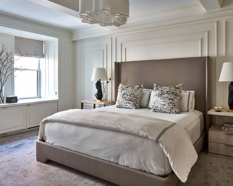 34 Stylish Gray Bedrooms Ideas For, Grey Upholstered Headboard Bedroom Ideas