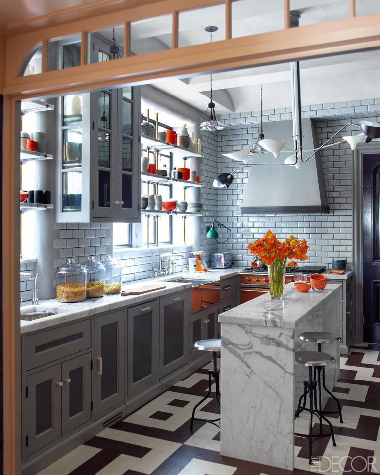 32 Best Gray Kitchen Ideas Photos Of, Dark Grey Distressed Kitchen Cabinets Canada