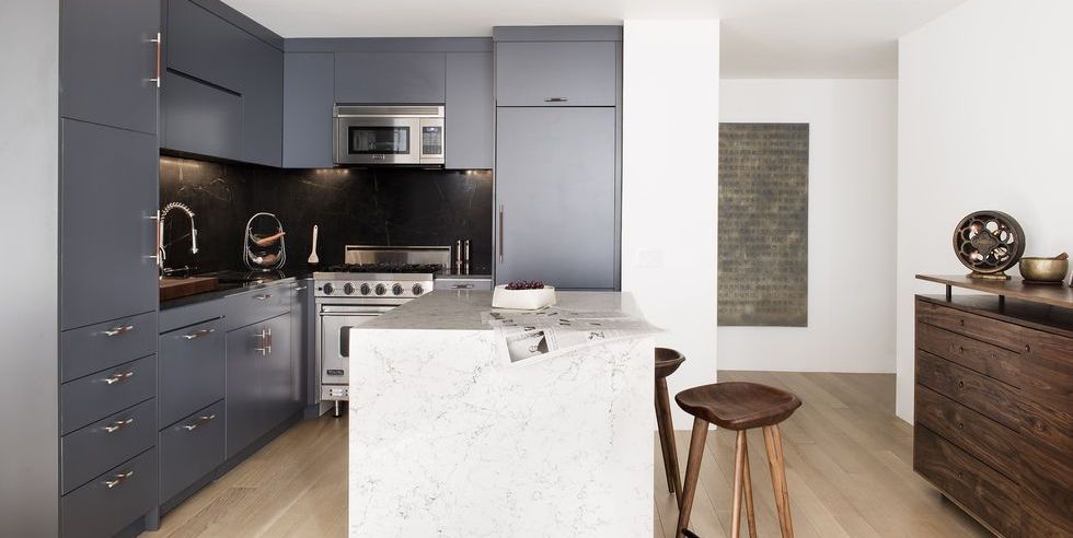 modern light gray kitchen