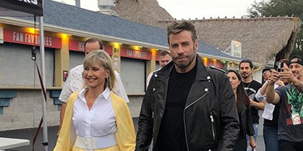 John Travolta and Olivia NewtonJohn had a Grease reunion