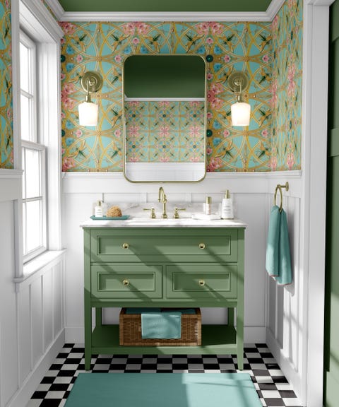 the curious department, zellandine aqua bathroom