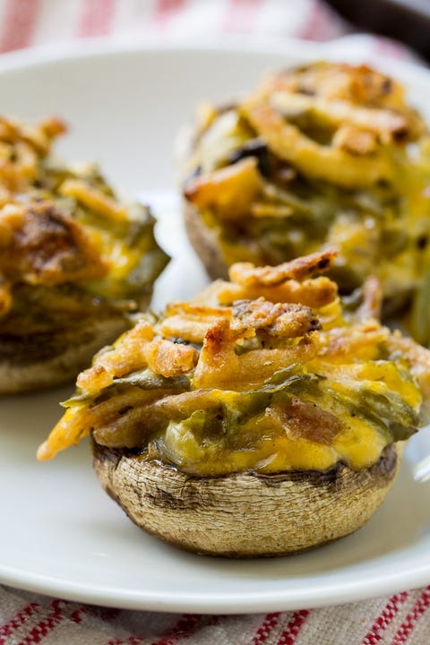 green bean casserole stuffed mushrooms