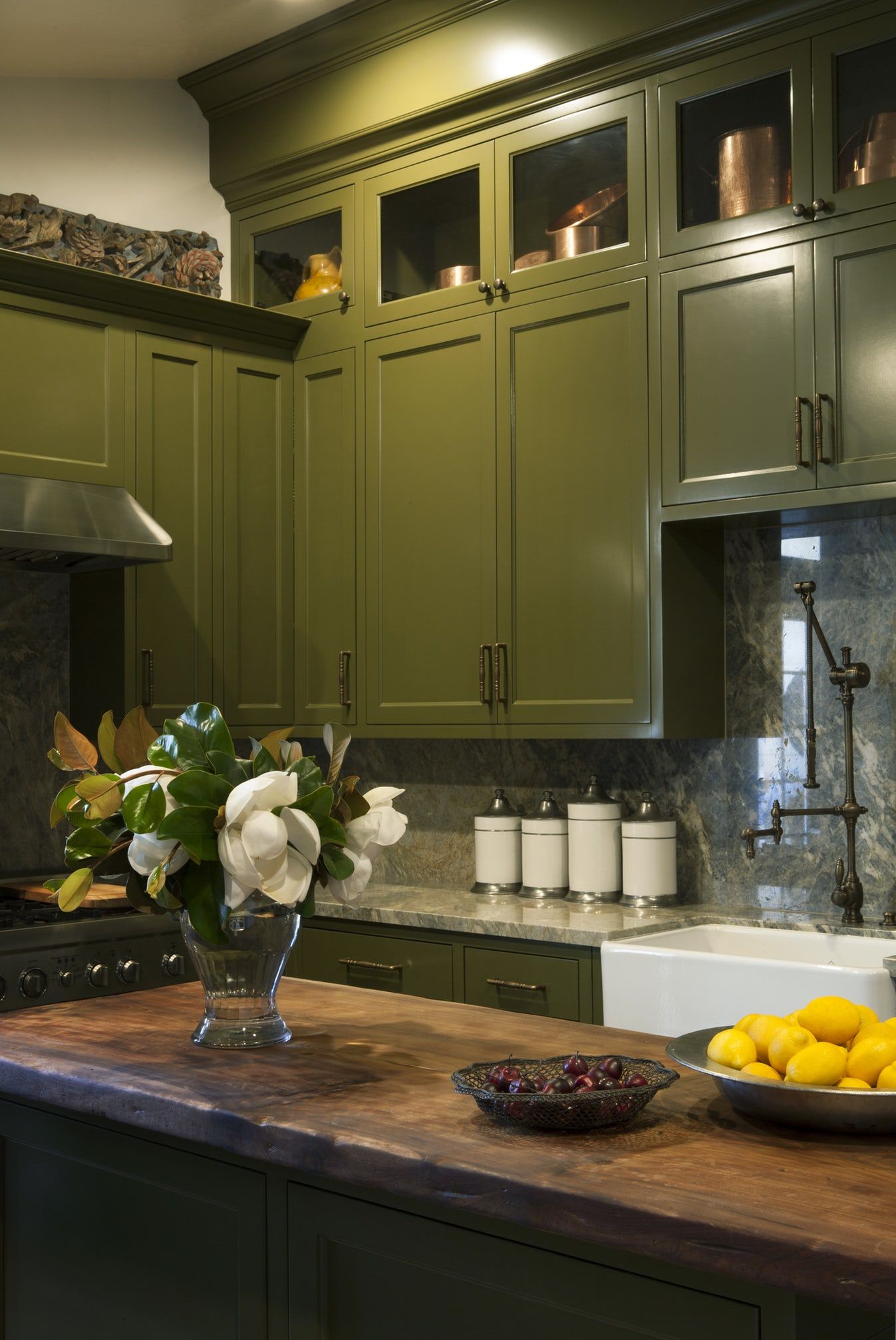 Olive Green Kitchen Cabinets Home Interior Design