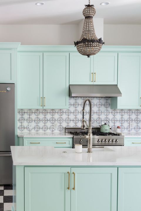 38 Gorgeous Green Kitchens, Pale Mint Green Kitchen Cabinets
