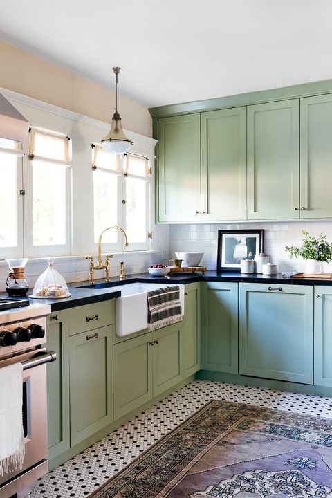 Dark Green Kitchen Cabinet Paint Colors, Pale Mint Green Kitchen Cabinets