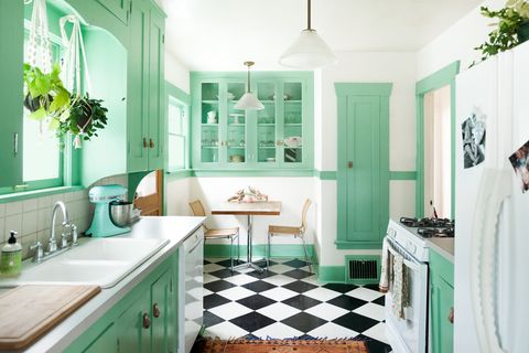 15 Best Green Kitchen Cabinet Ideas Top Paint Colors For Kitchens - Seafoam Green Tile Paint Color
