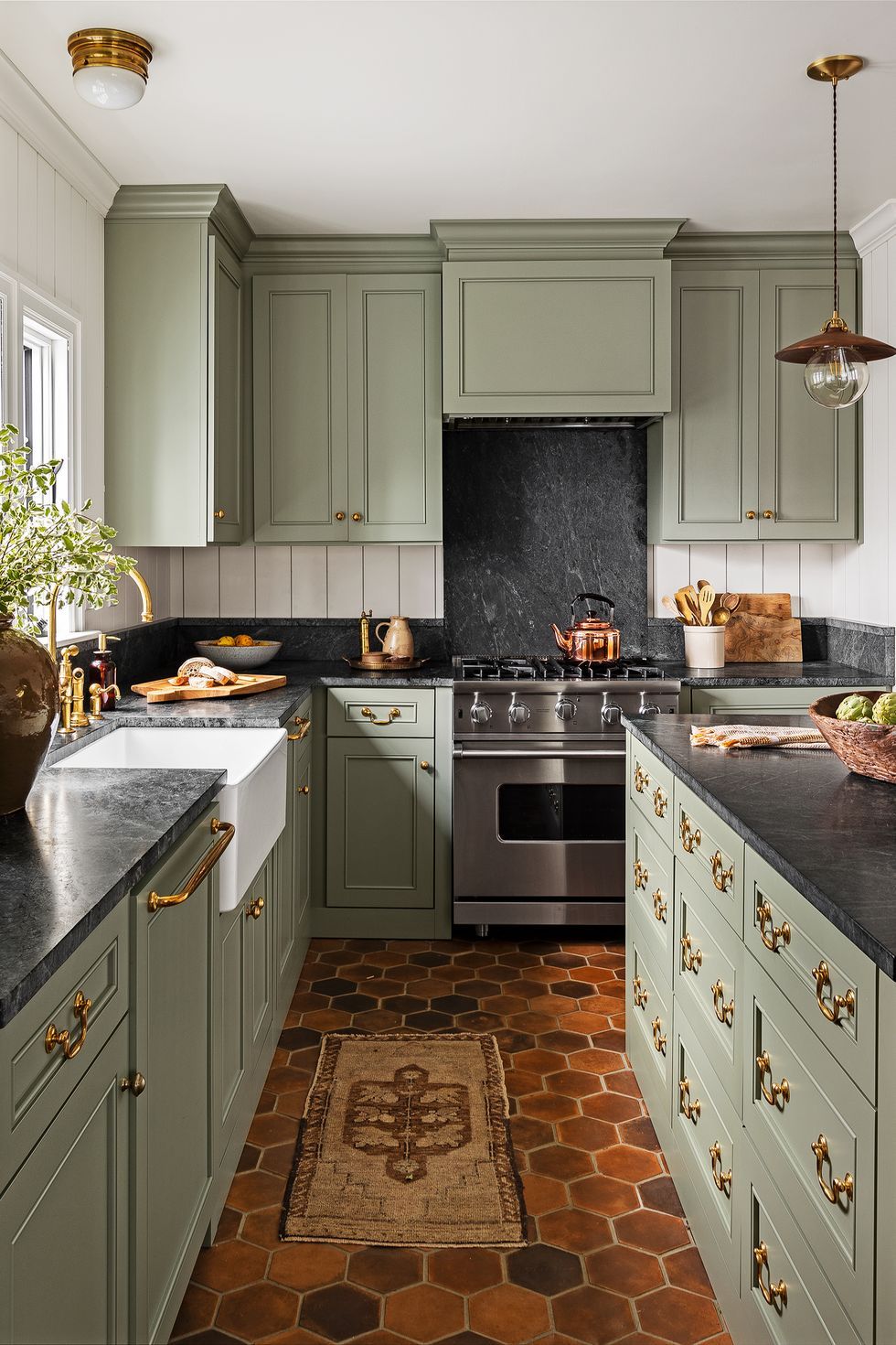 Green Kitchen Cabinets Terra Cotta 1582213106 