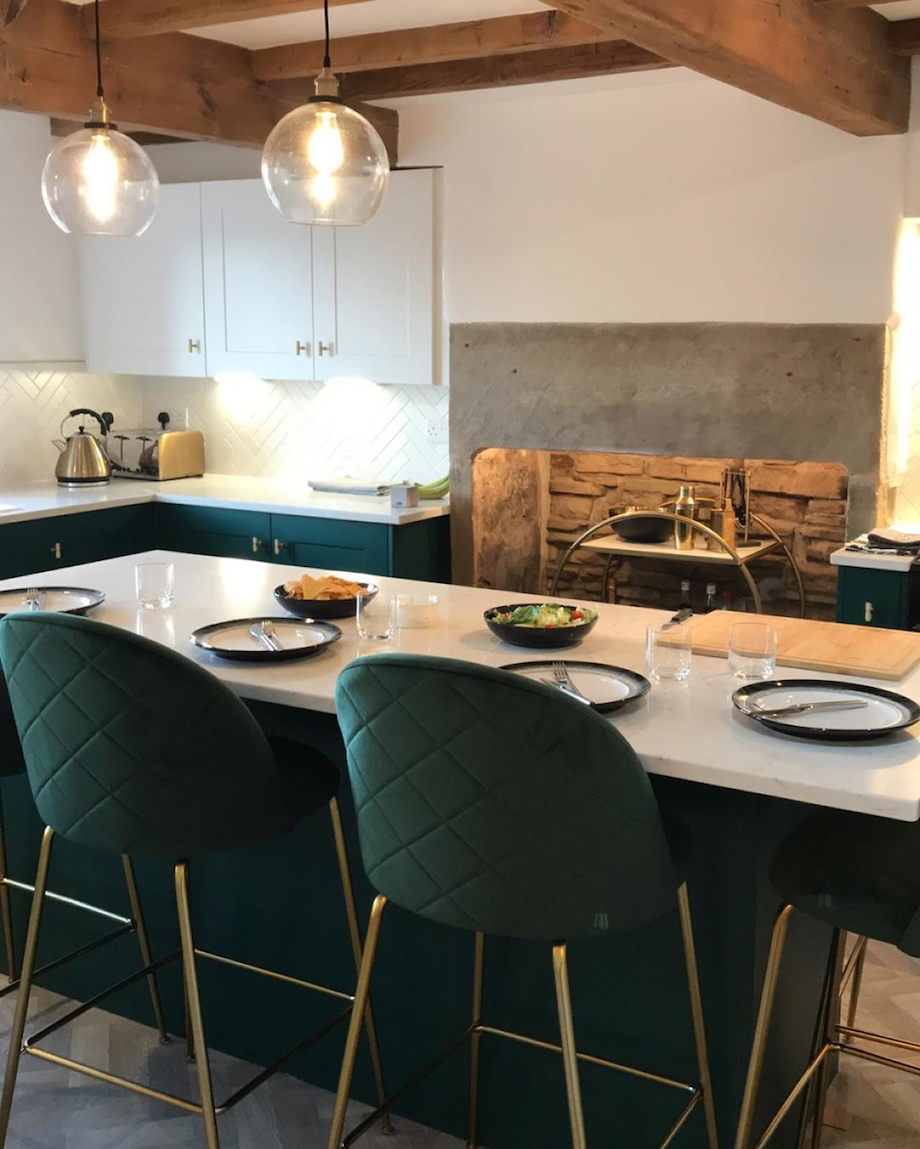 dark green kitchen chairs