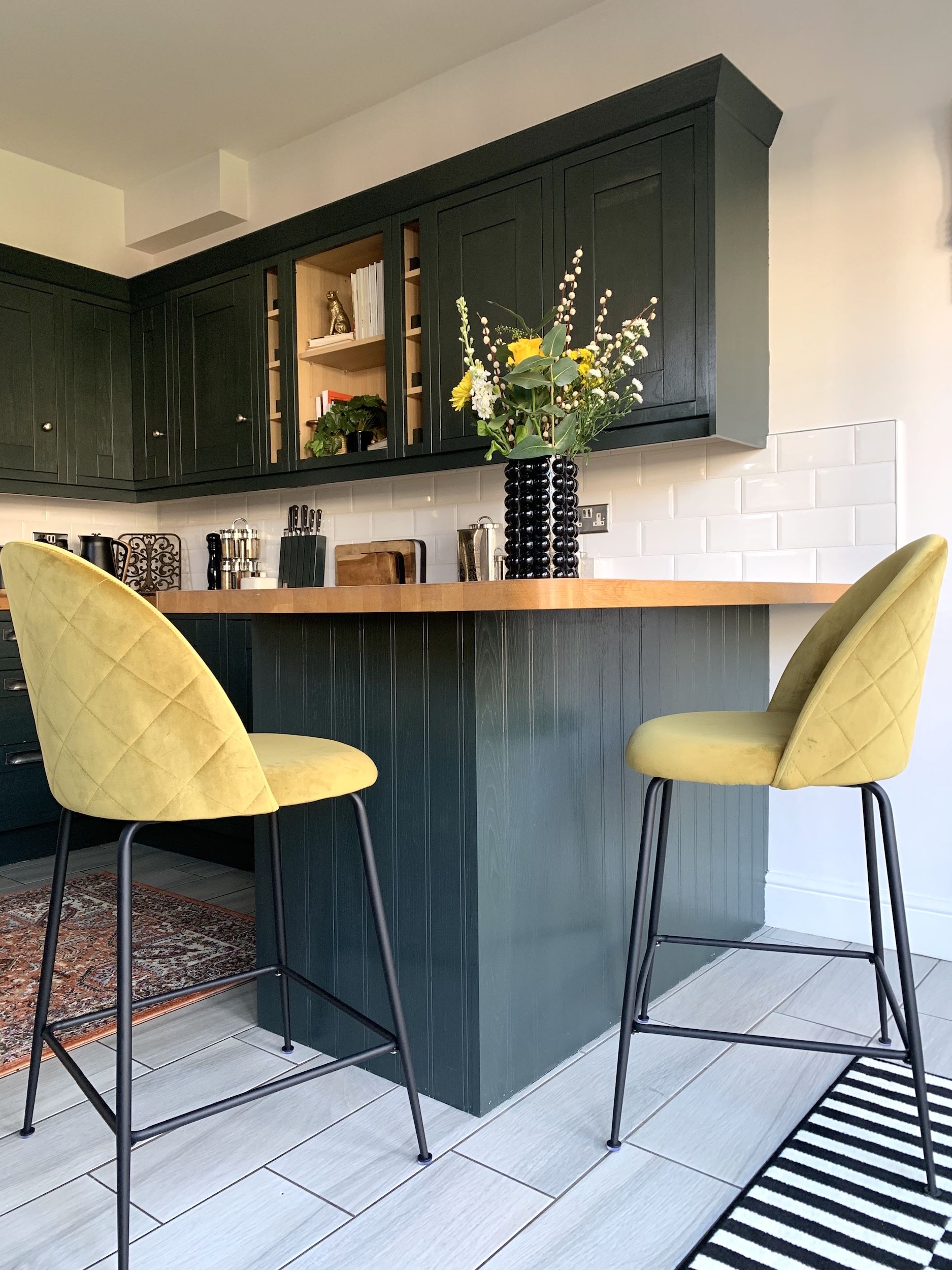 dark green kitchen chairs