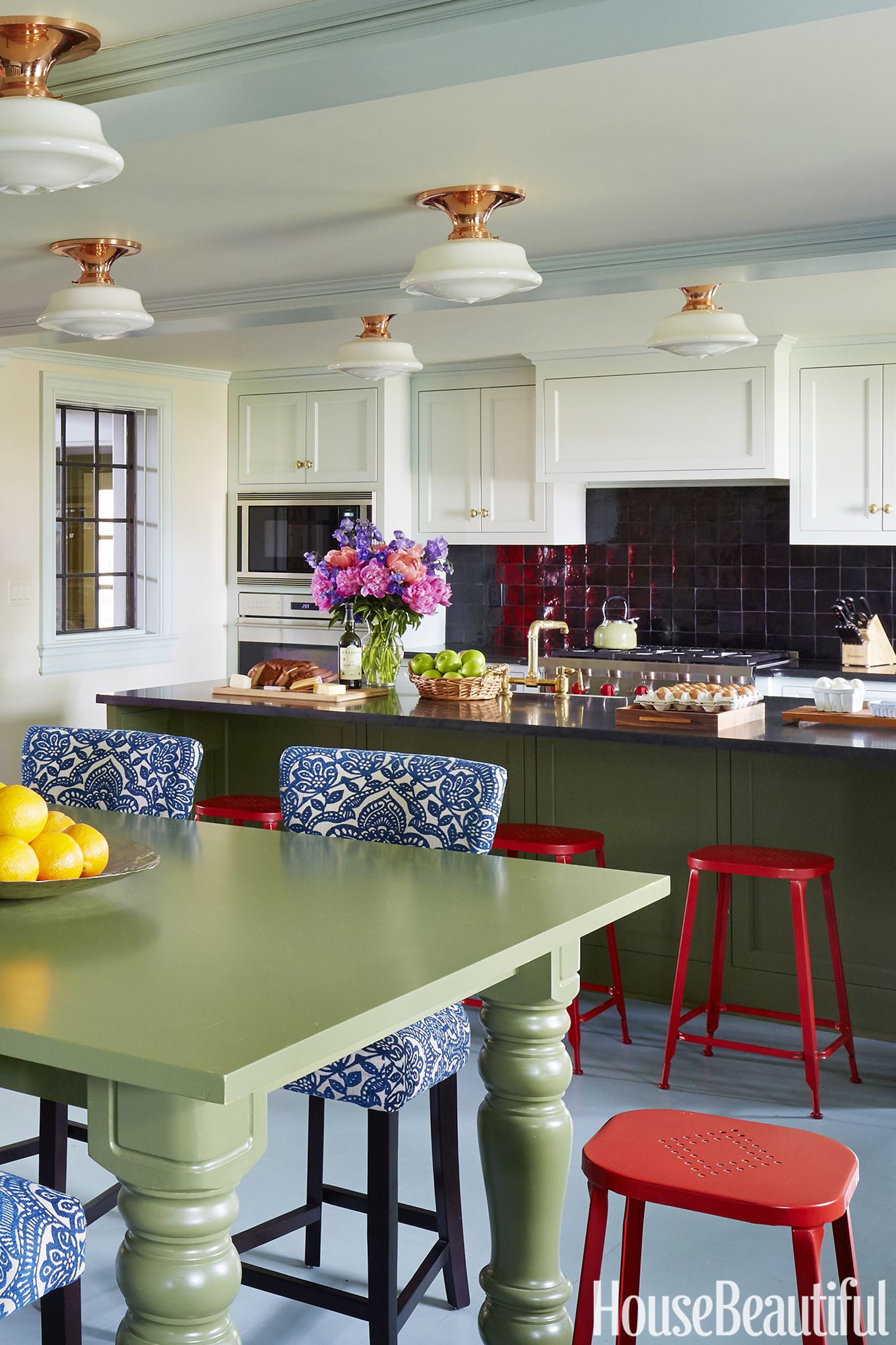 green kitchen tables