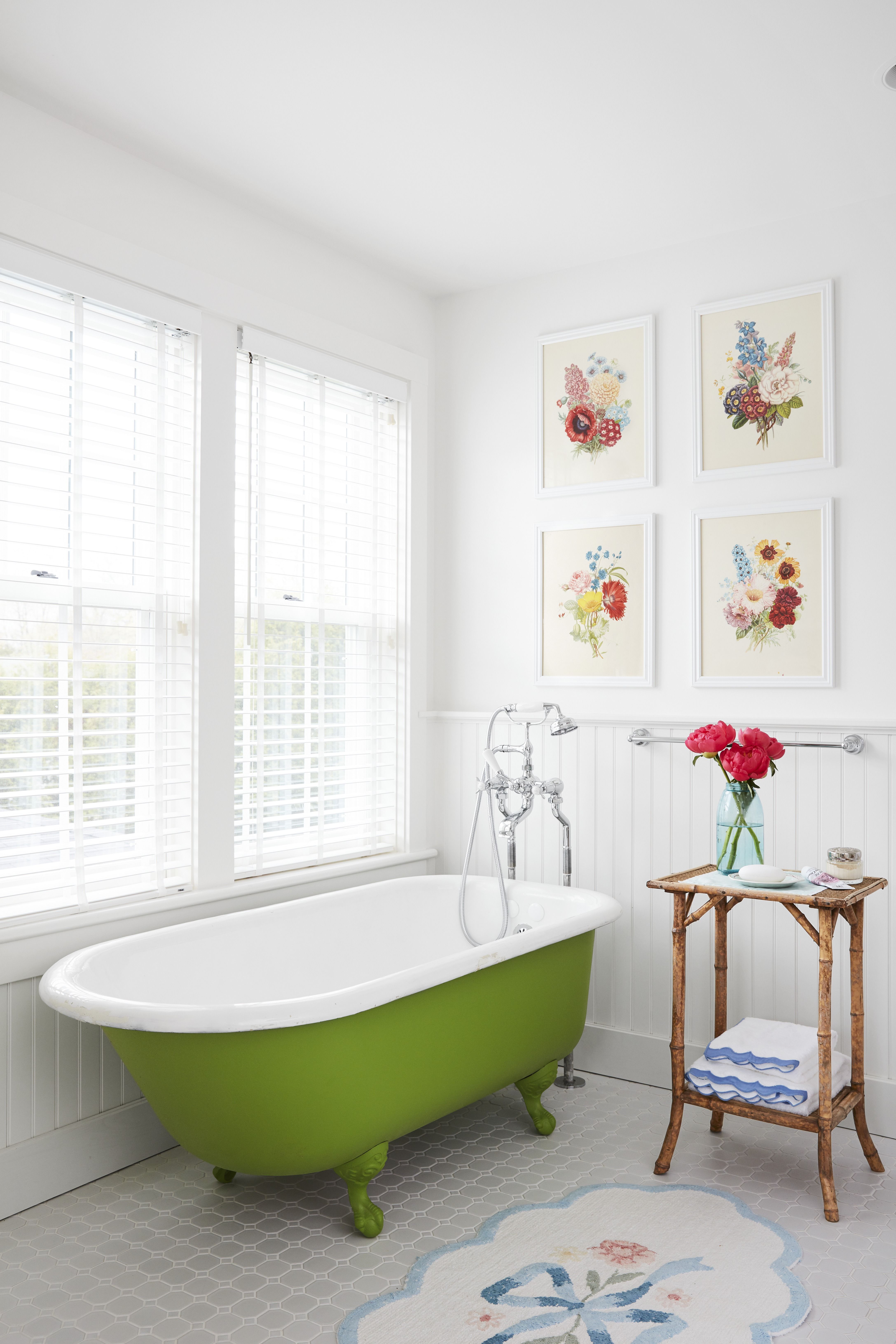 green clawfoot tub