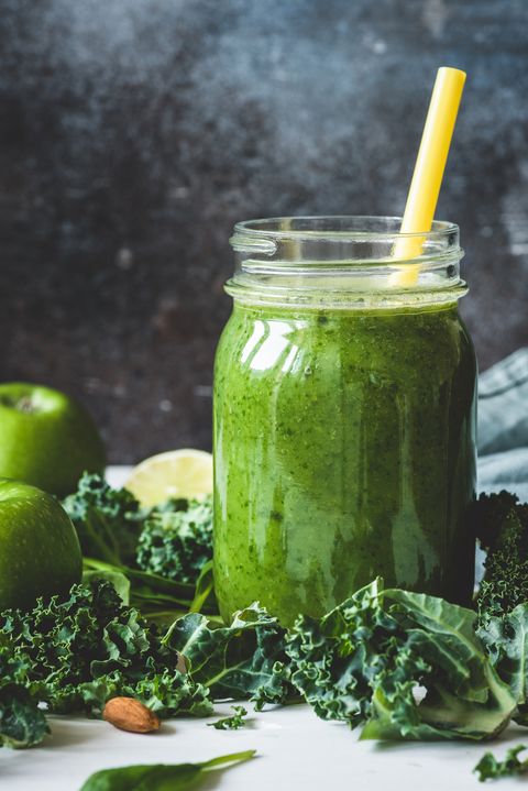 green smoothie in closeup