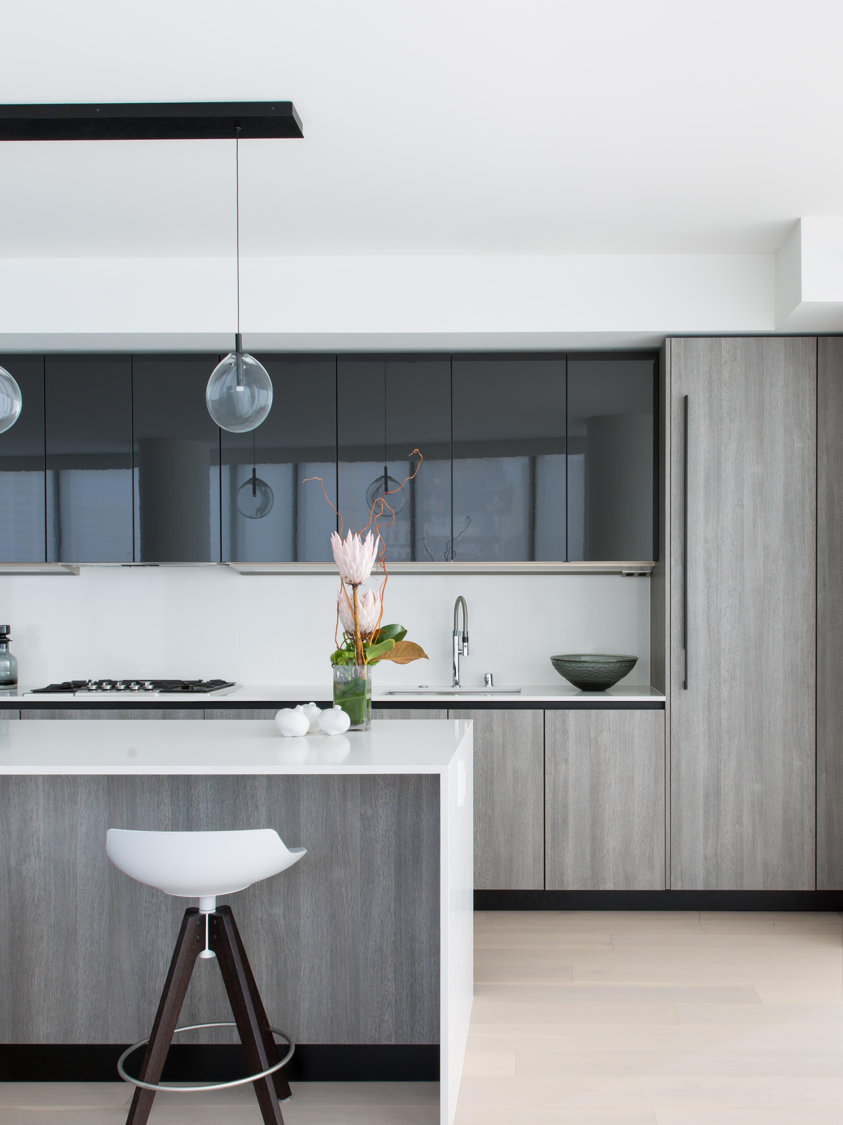 light gray and white kitchen