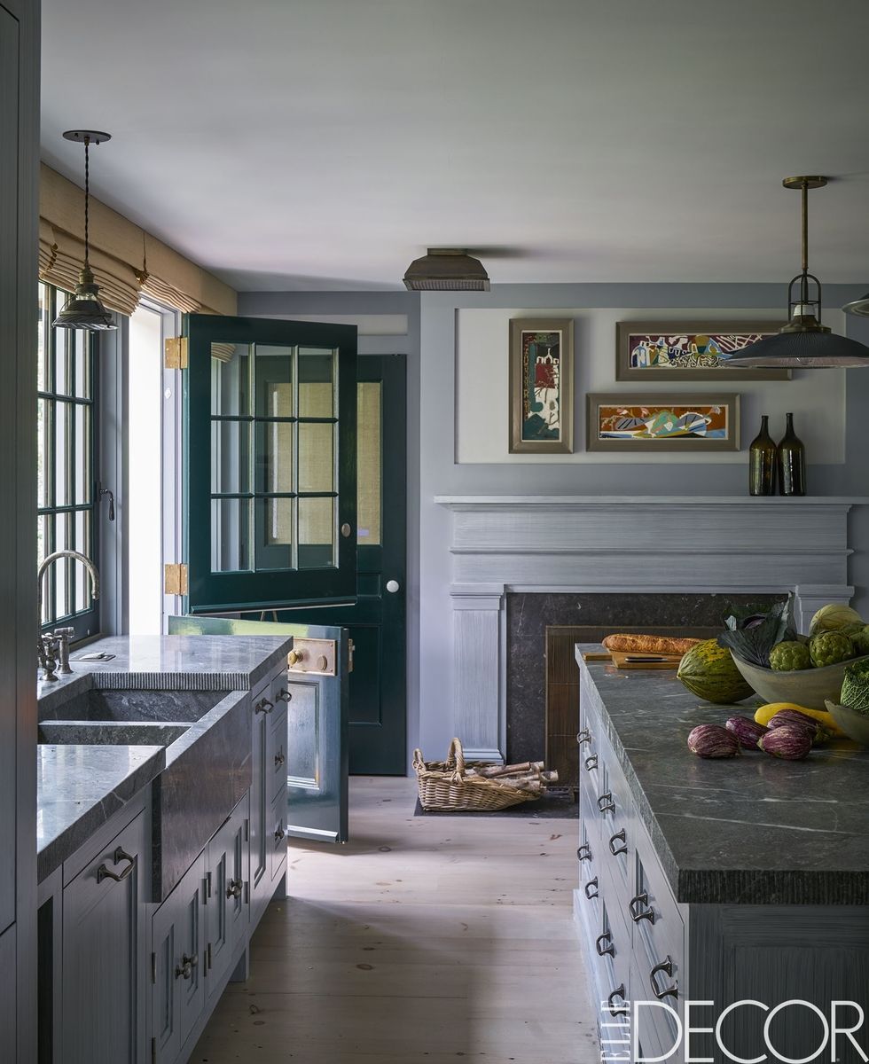 Gray Kitchen Cabinets, Dark Gray Kitchen Cabinets With Granite Countertops