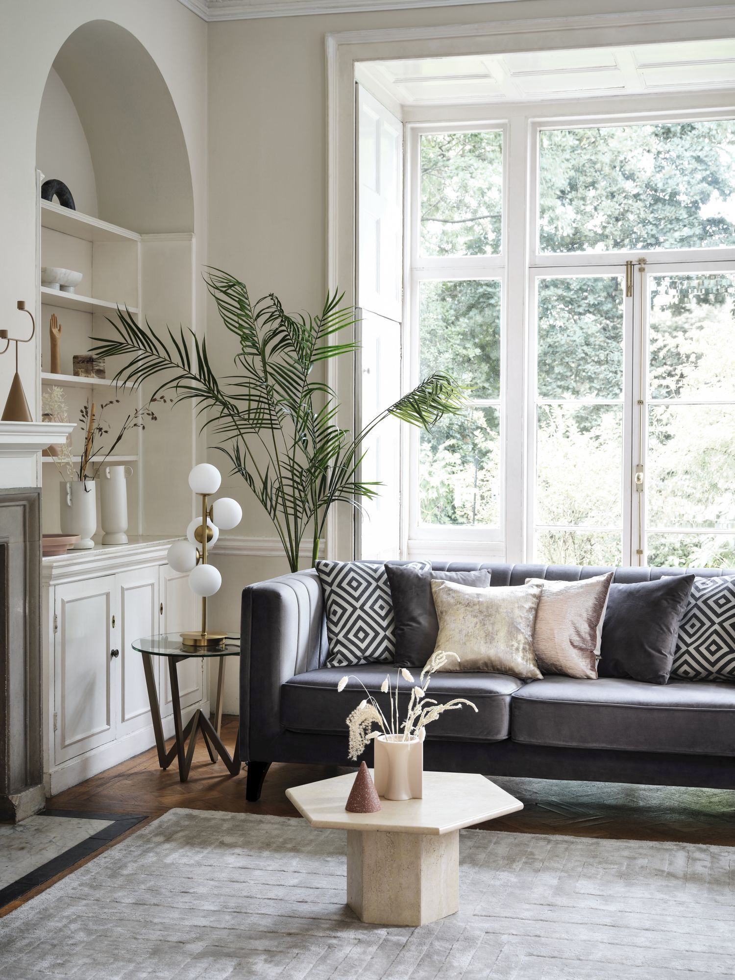 grey cream living room