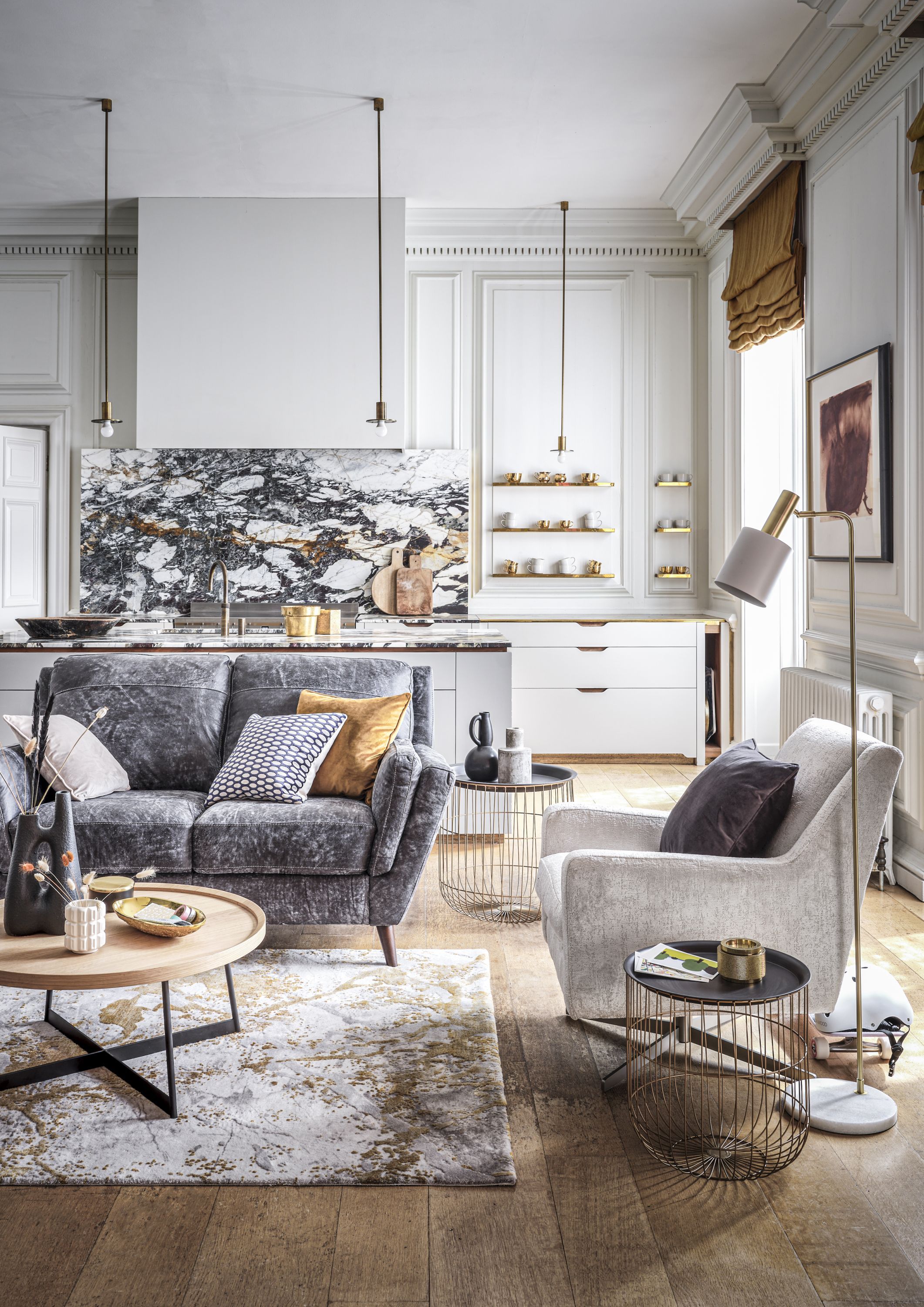 Living Room Wallpaper Ideas With Grey Sofa - Tutorial Pics