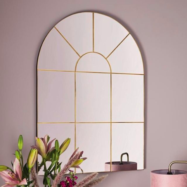 Arched Grid Mirror, White Square Mirror Home Bargains
