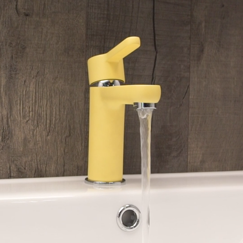 grifo de lavabo amarillo modelo capri