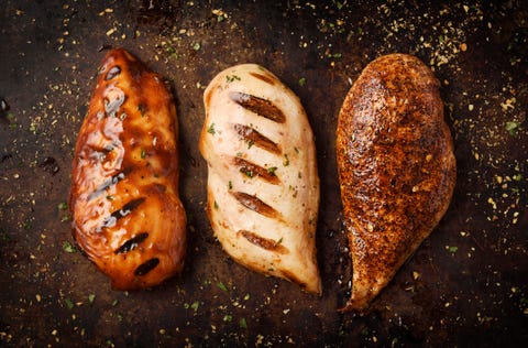 grilled and roast chicken breast with seasoning