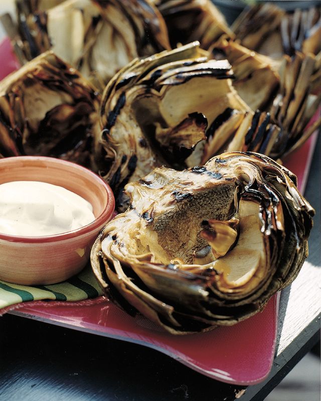 grilled artichokes with creamy butter dip
