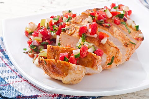 pechuga de pollo con salsa de tomate fresca