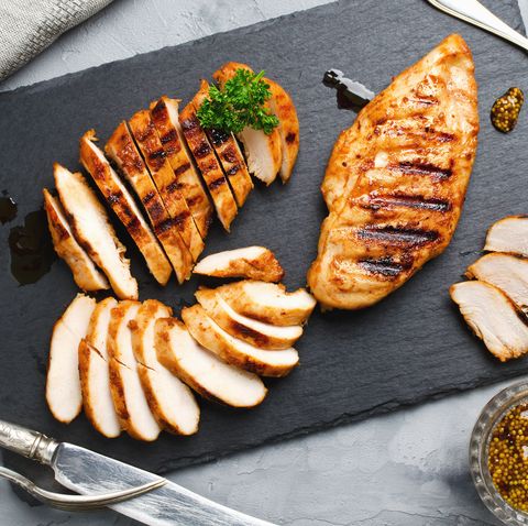 grilled chicken fillets in a spicy marinade