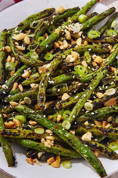 grilled green beans with peanuts